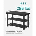 thumbnail image 4 of SONGMICS Banco Zapatero, Organizador para Zapatos de Bambú, 28.7 x 70.1 x 45.3 cm, para Sala de Estar, Dormitorio, Negro, 4 of 6