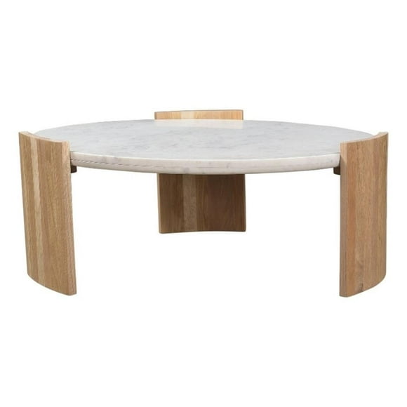 Moe's Home Collection Table Basse Dala Tables Basses en Pierre Blanche