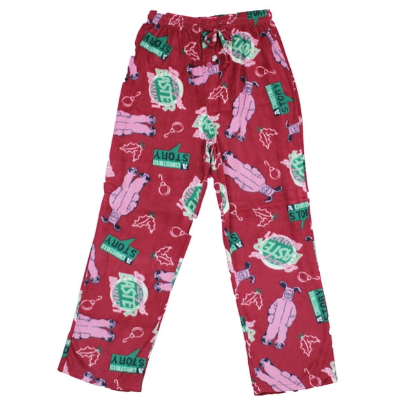 Christmas Story Ralphie Allover Fleece Mens Lounge Pajama Pants (Medium)