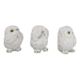thumbnail image 4 of Wisdom Of The Forest See Hear Speak No Evil White Snowy Owls Mini Figurines Set, 4 of 9