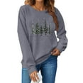 thumbnail image 4 of Christmas Tree Sweatshirts Women Pine Tree Print Shirts Nature Lover Gift Casual Tee Long Sleeve Xmas Pullover, 4 of 4