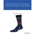 thumbnail image 2 of MeMoi Men's Dachshund Through The Snow Holiday Crew Socks - Mens - Male, 10-13, Navy, 2 of 7