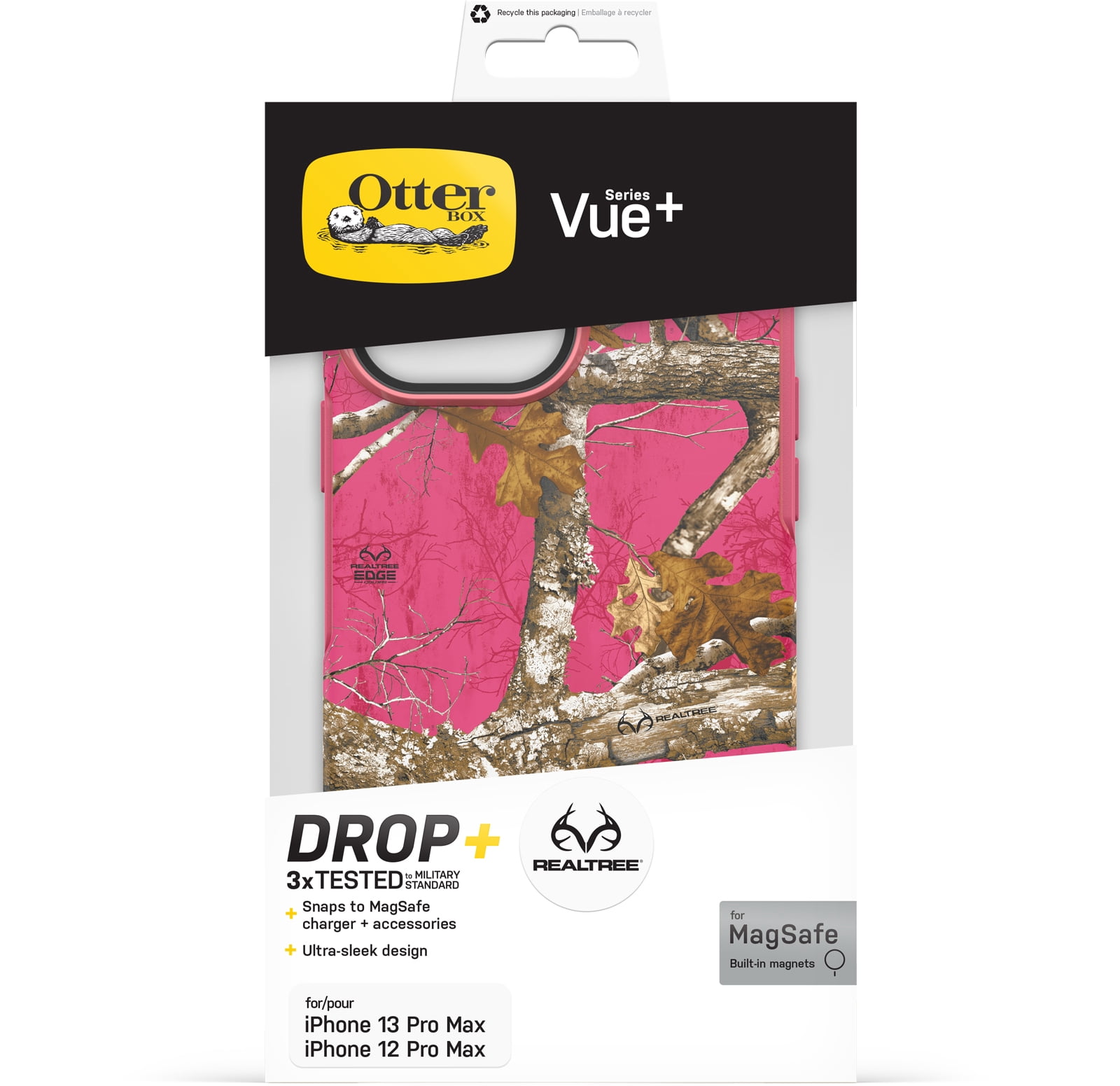 OtterBox Vue Series+ Case for Apple iPhone 13 Pro Max and iPhone 12 Pro Max - RealTree Flamingo Pink