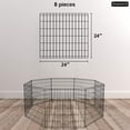 thumbnail image 2 of LILEYI Dog Pen Playpen Puppy Pet Playpen 8 Panel Indoor Outdoor Metal Portable Folding Animal Exercise Dog Fence,24in,Black, 2 of 8