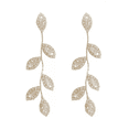 thumbnail image 1 of Par Aretes Hojas Colgante Pendiente Largo Dorado Oscuro, 1 of 5