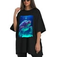 thumbnail image 4 of Plus Size Shirt for Women Black Tops for Women Short Sleeves Shirt for Women Turtle T Shirt Crewneck Shirt for Women XL, 4 of 5