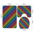 thumbnail image 3 of Colorful Rainbow Checkered Pattern Bathroom Rugs Sets 3 Piece,Toilet Cover Set,Absorbent Non Slip Bathroom Mats Sets with U-Shaped Contour Rug Toilet Rug Set, 3 of 5