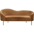 thumbnail image 3 of Meridian Furniture Ritz Saddle Velvet Loveseat, 3 of 7