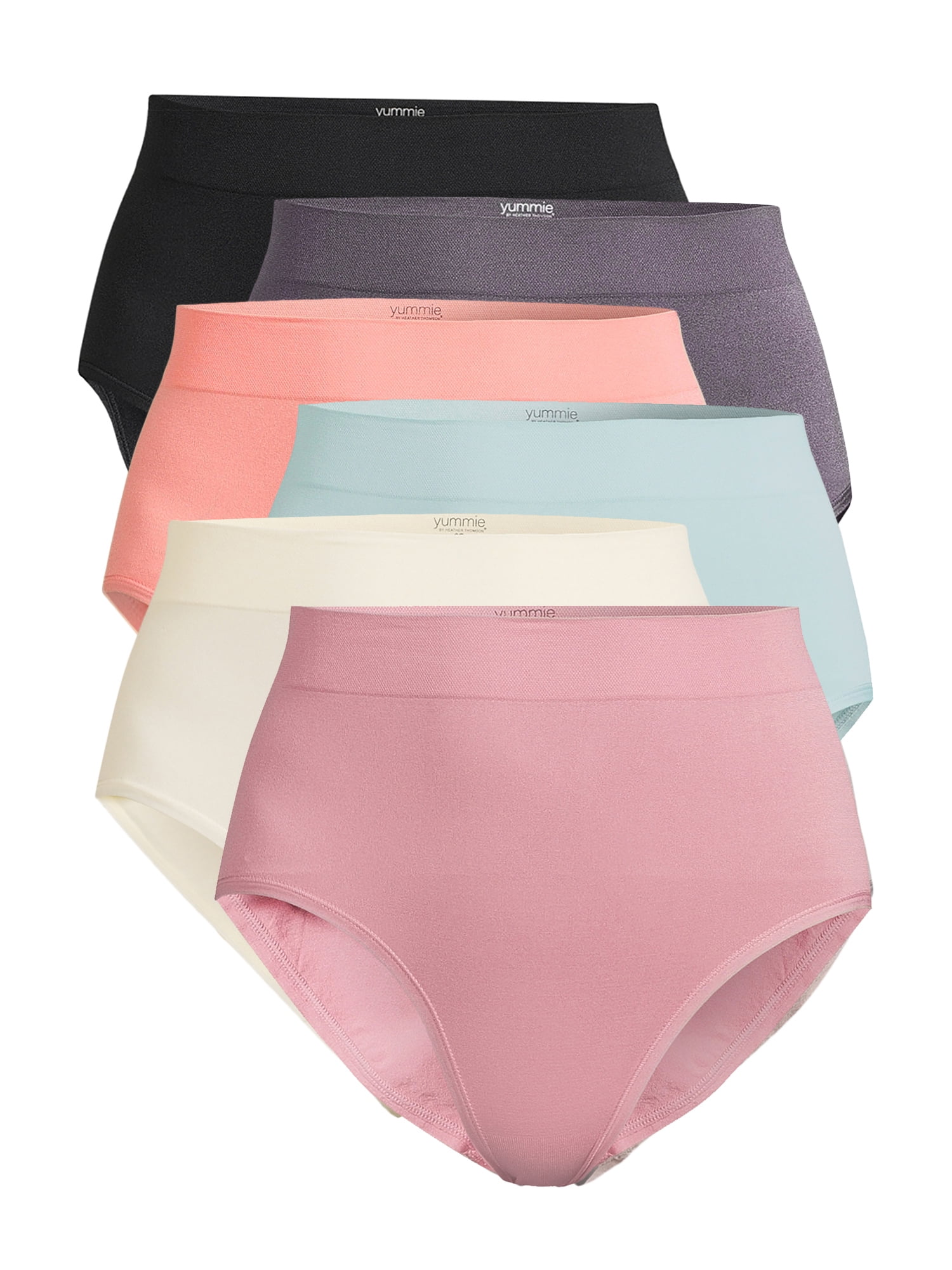 Yummie by Heather Thomson Women's Seamless Brief Panties, 6 Pack ...
