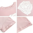 thumbnail image 3 of Langwyqu Summer Rose Printed Women Short Sleeve Crewneck Graphic T-Shirt, 3 of 5
