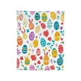thumbnail image 1 of Flannel Blanket Easter Egg Bunny Design 75 cm x 100 cm Multicolor Polyester Bed Blanket, 1 of 6