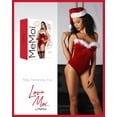 thumbnail image 5 of LoveMoi Women's Scarlett Holiday-Themed Velvet Bodysuit with Faux Fur Trim - Womens - Female, L, Red, 5 of 7