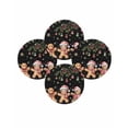 thumbnail image 7 of 13 Inch Round Placemats Set of 4, Gingerbread Christmas Non Slip Heat Insulation PP Table Mats, Xmas Balls Branches Black Washable Place Mats for Kitchen Dining Party Table Decor, 7 of 7