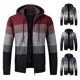 thumbnail image 5 of Suéter acolchado de terciopelo a juego de colores para hombre de otoño e invierno, abrigo de hombre de talla grande, cárdigan con capucha, 5 of 6