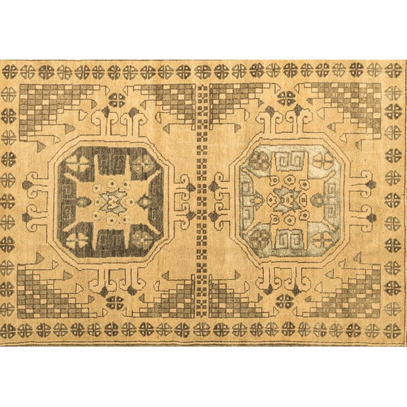Ahgly Company Indoor Rectangle Abstract Brown Modern Area Rugs, 7' x 10'