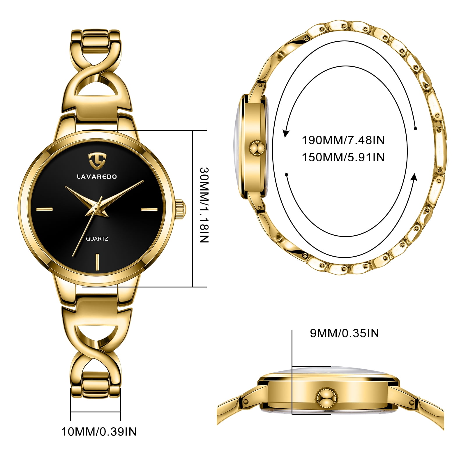 Watches for Woman Elegant Bangle Watch for Women with Adjustable Strap 3ATM Water Resistance Gift for Woman