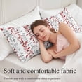 thumbnail image 5 of Red Grey Botanical Body Pillow Covers 20"x54", Spring Floral Summer Farmhouse Soft Brushed Microfiber Breathable Throw Pillow Covers, Pillowcase with Zipper for Couch Sofa Bedroom Living Room, 5 of 9