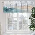 thumbnail image 5 of Abstract Waves Beach Art Valances for Windows, 42 x 18in, Oil Painting Style Blue Sea Rod Pocket Kitchen Valance Curtain Light Filtering Window Treatments for Living Room Bedroom, 1 Panel, 5 of 7
