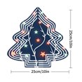thumbnail image 6 of Stylish Metal Hanging Christmas Tree Wind Spinner - Elegant Dark Blue Design with White Lines & Colorful Stars for Garden Decor, 6 of 6