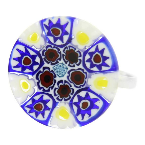 GlassOfVenice Murano Glass Millefiori Ring #6