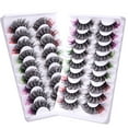 thumbnail image 5 of Colored False Eyelashes 9 Pairs Pack - Curly & Thick Style, Vibrant Hues for Daily Makeup, Parties & Festivals, Reusable Synthetic Lashes, 5 of 17