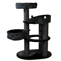 TRIXIE Filippo Plush & Sisal 4-Level 45" Cat Tree, Scratching Posts, Condo & Hammock, Gray