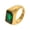 Gold Plated Green, variant on Women's Square Gemstone Signet Rings Fancy Cut Cubic Zirconia Chunky Wedding Rings Silver Plated White Size 6