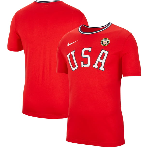 limpiar Desarmamiento Ups Men's Nike Red Team USA Olympic Heritage T-Shirt - Walmart.com