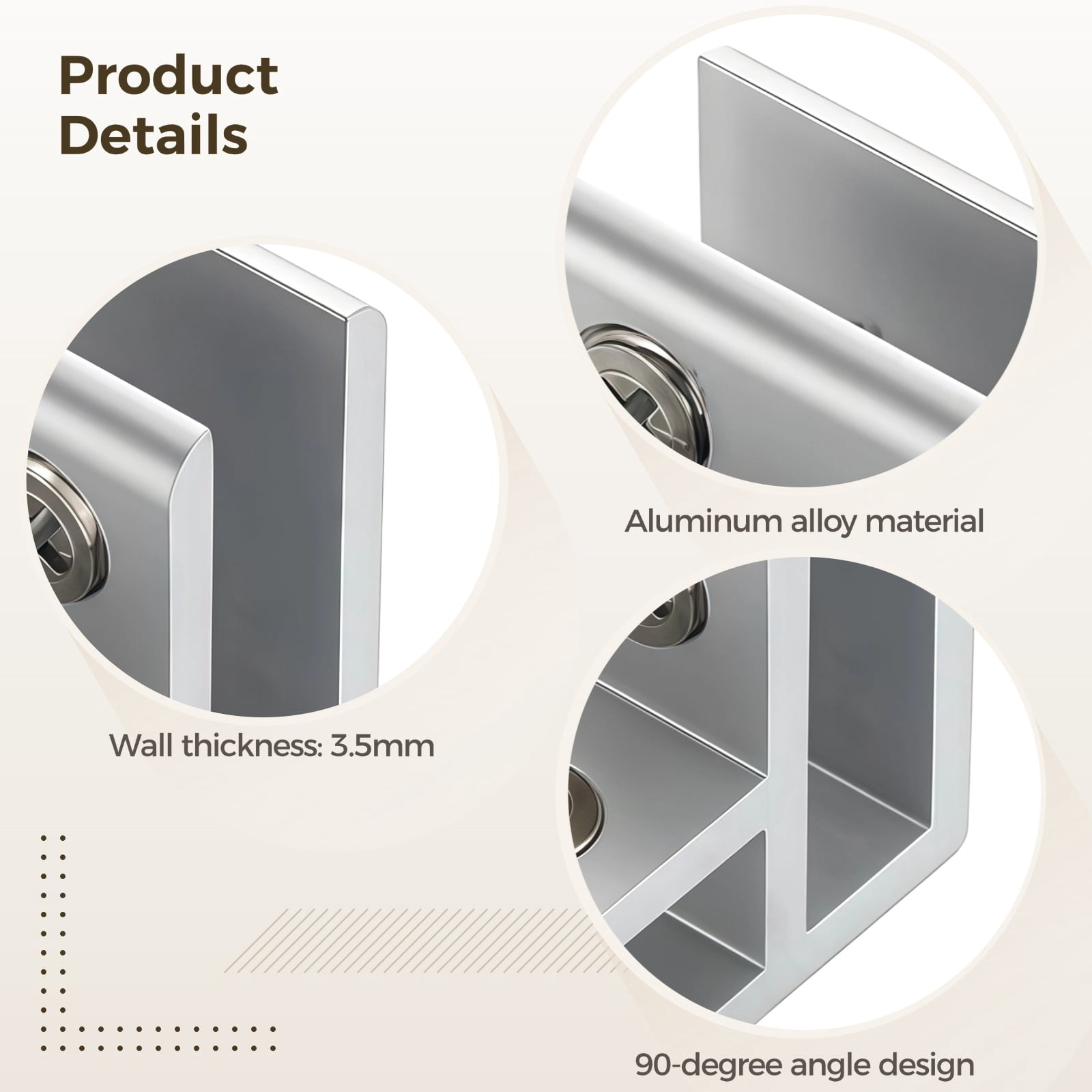8 Pcs 90 Degree Glass Clamps, Heavy Duty Aluminum Alloy Glass Clips, Adjustable Glass Shelf Bracket for 0.31-0.47 In Thick Glass, Showcase Display Fence Railing Project Hardware