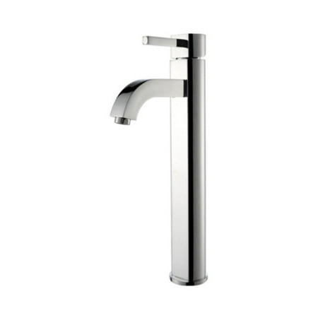 Kraus C-GVS-901-19mm-1007 Clear Aquamarine Glass Vessel Sink and Ramus Faucet
