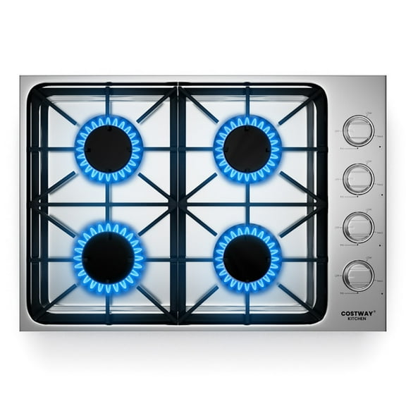 Topcobe 30" Gas Cooktop with 4/6 Powerful Burners and ABS Knobs, Countertop Burner, Easy to Clean