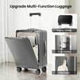 thumbnail image 4 of New York Xpress 20" Zipperless Carry-on Luggage, Hardside Aluminum Frame Suitcase with Spinner Wheels, TSA Approved, Grey - LA266, 4 of 10