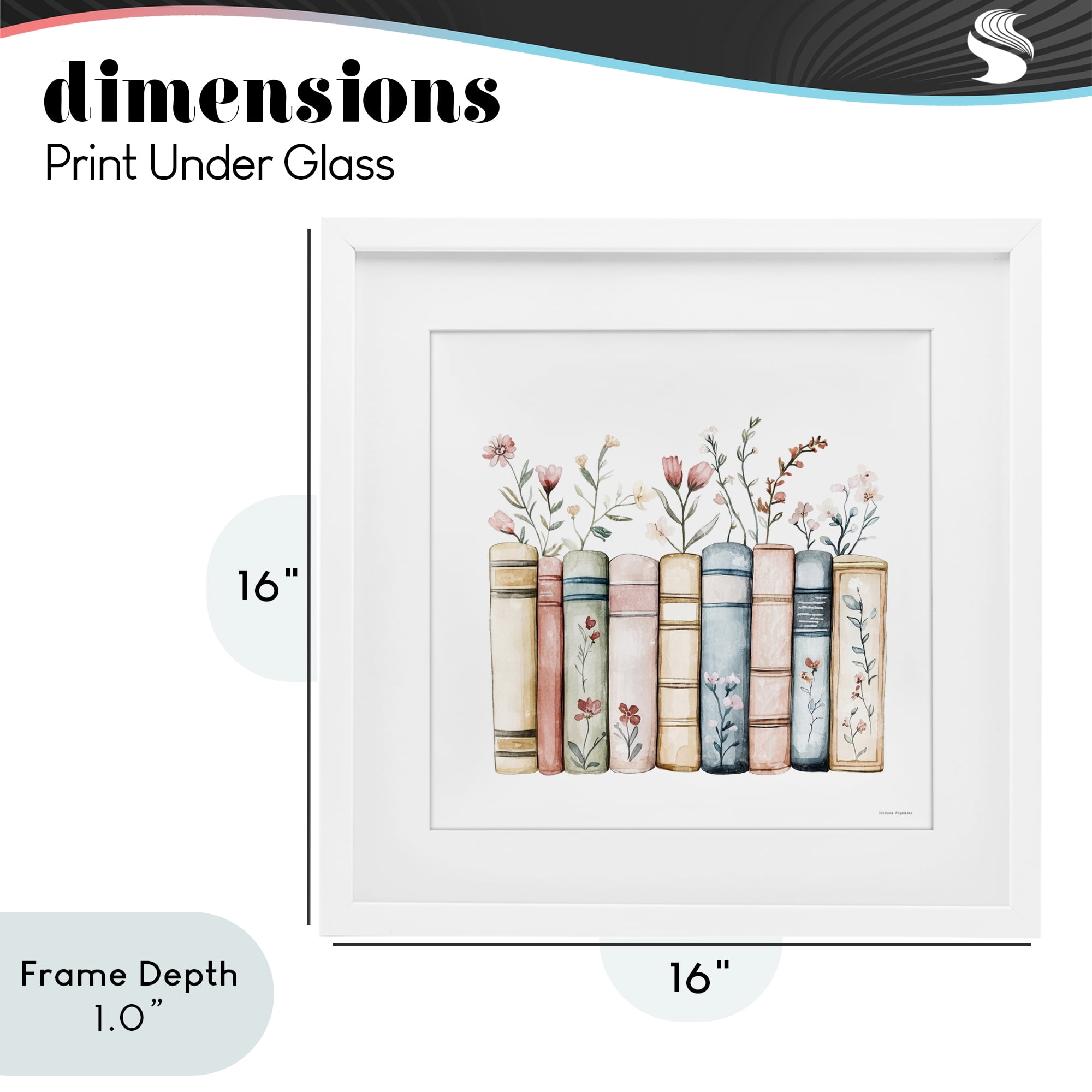 Stupell Industries Words That Blossom White Framed Print Under Glass, design by Svetlana Aleynikova