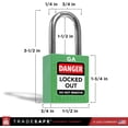 TRADESAFE Lockout Tagout Locks, Green Keyed Alike Unlimited Grouping ...