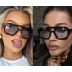 thumbnail image 2 of Gafas de sol de aviador de moda para mujeres y hombres, marco grueso cuadrado hexagonal, doble, 2 of 3