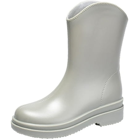 

Snow Boots For Women Simple Style Women Non Slip Detachable With Cotton Inside Rain Boots Outdoor Rubber Water Shoes