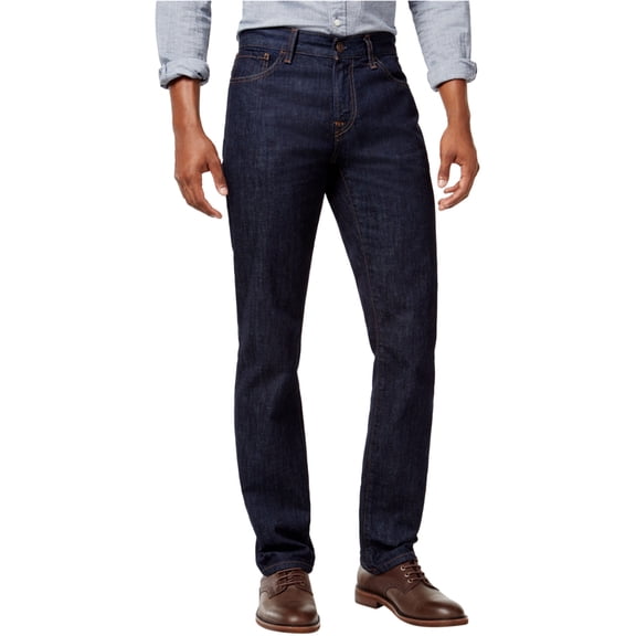 Tommy Hilfiger Mens 5 Pocket Straight Leg Jeans, Blue, 40W x 32L