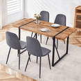 thumbnail image 3 of JUFU Dining Table Set for 4, Modern 55'' Dark Wood Dining Table and Fabric Dining Chairs Set of 4,Table and Chairs Set of 4,Ideal for Kitchen Dining Room, 3 of 10