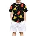 thumbnail image 3 of Boys Short Sleeve T-shirt Mexican Cactus Print Short Sleeve Tees Vintage Style (Black1 10-11 Years), 3 of 4