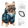 thumbnail image 3 of Fotbe Ink Rose Print Small Dog Sweater Hoodies Pet Grey Hooded Soft Fleece Sweatshirts with Pocket Fall Winter Puppy Cat Sweaters Warm Clothes-X-Large, 3 of 7