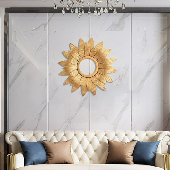 Espejo colgante de pared redondo, decoración de pared, espejos de maquillaje decorativos, regalos de inauguración de la casa Dorado perfecl Espejo redondo de pared