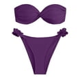 thumbnail image 2 of Strapless Bathing Suits for Women 2-Piece High Supportive Wire-Free Tube Top High Cut Briefs, 2 of 5