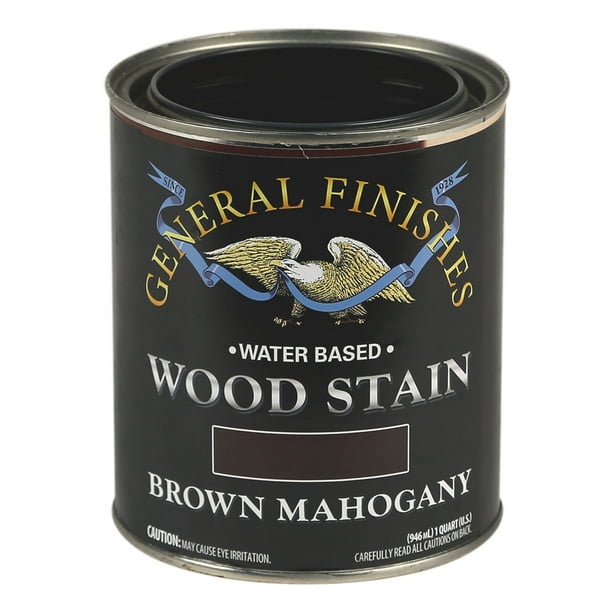 General Finishes Water Based Wood Brown Mahogany Stain, Quart