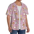 thumbnail image 2 of Rateoe Seafood Print Mens Front Pocket Hawaiian Shirts Casual Shirts Short Sleeve Button Down Beach Tropical Shirts-4X-Large, 2 of 5