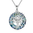 thumbnail image 1 of 16th 18th 40th 50th Birthday Gifts Necklace for Daughter Sterling Silver Tree of Life Necklace with Blue Crystal Mothers Day Jewelry Gifts, 1 of 5
