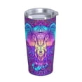 thumbnail image 2 of Kll Elephant In Tribal Style Stainless Stainless Steel Vacuum Insulated Coffee Cup 20 Oz Lids And Straws,1 Metal Straws,1 Cleaning Brush, 2 of 9