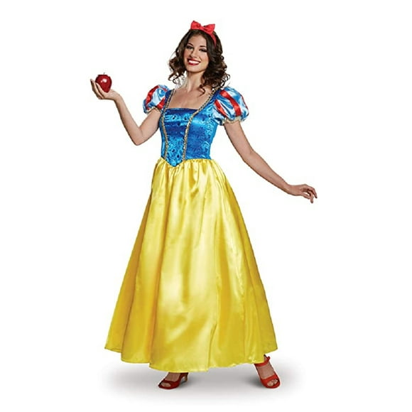 Deluxe Disney Snow White Classic Costume Fancy Dress Womens Princess SM-XL