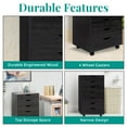 thumbnail image 6 of Debbie 7-Drawer Office Storage File Cabinet on Wheels, Mobile Under Desk Filing Drawer Unit, Craft Storage Organization for Home, Office Distressed Black, 6 of 8