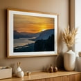 thumbnail image 4 of Sunrise Over the Gorge - Corbett Oregon Photography Sunset Landscape Scenic Nature Water Mountain Silhouette Oak Framed Wall Art Print 12 x 18 inches, 4 of 6