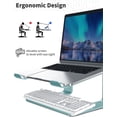 thumbnail image 3 of GFDYREE Laptop Stand, Aluminum Computer Riser, Ergonomic Laptops Elevator for Desk, Metal Holder Compatible with 10 to 15.6 Inches Notebook Computer, Aquamarine, 3 of 7